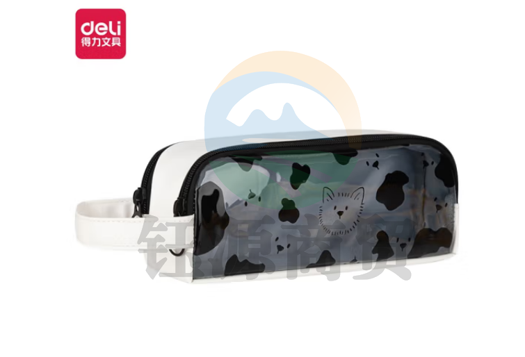 得力（deli）BC176 粉享季双面方形笔袋 白色一只装