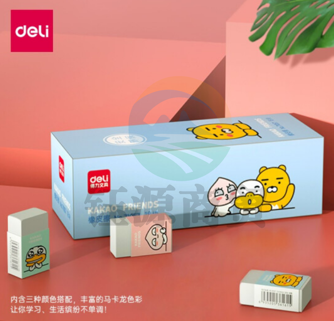 得力（deli）71057 KAKAOFRIENDS橡皮擦(混) 18块/盒