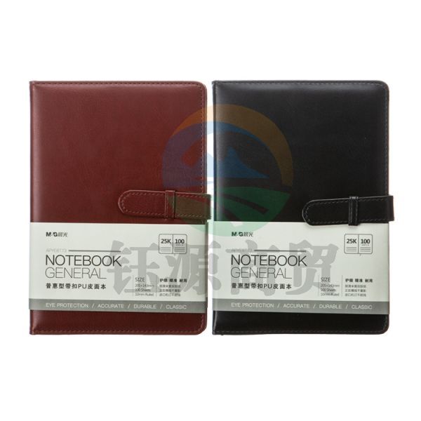 晨光APYE8T73 25k普惠带扣PU皮面本100页 颜色随机