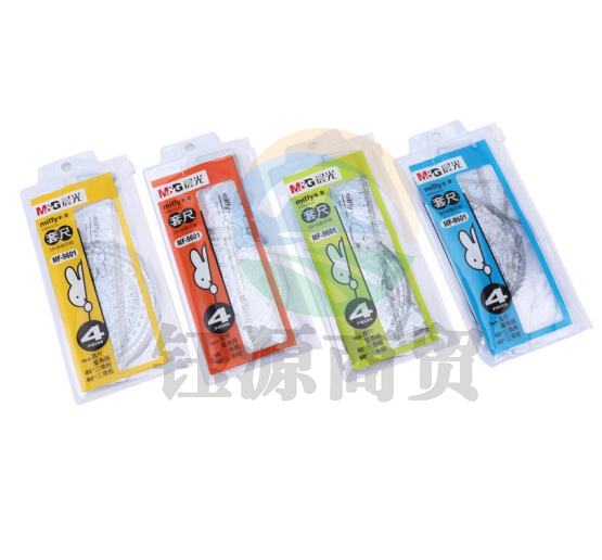 晨光MF9601 米菲经典系列量尺透明尺四件套 颜色随机