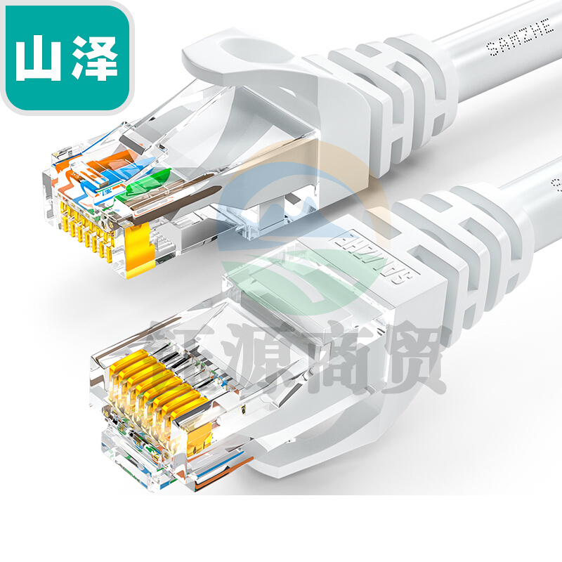 山泽(SAMZHE)GRE-6300六类千兆网络跳线宽带线RJ45成品室内外8芯网线 白色 30米