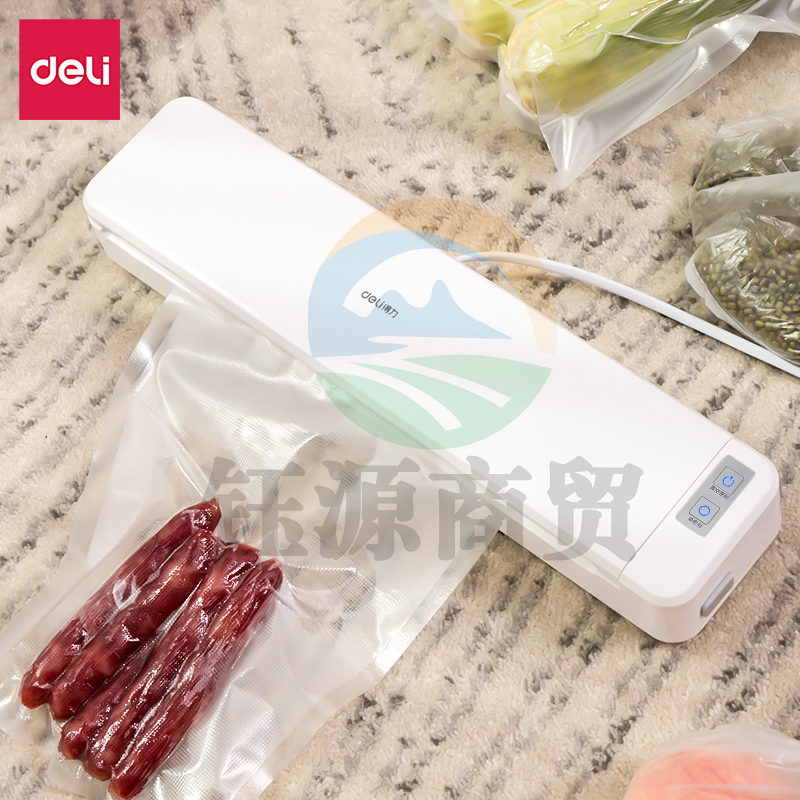 得力14888真空包装机(白)自动收纳包装机真空机过塑机 胶装机 过膜机 塑封机 食品家用商用小型抽真空封口机覆膜机