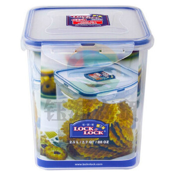乐扣乐扣（LocknLock）HPL822B 塑料保鲜盒密封盒冰箱收纳盒微波可用保鲜盒-2.6L