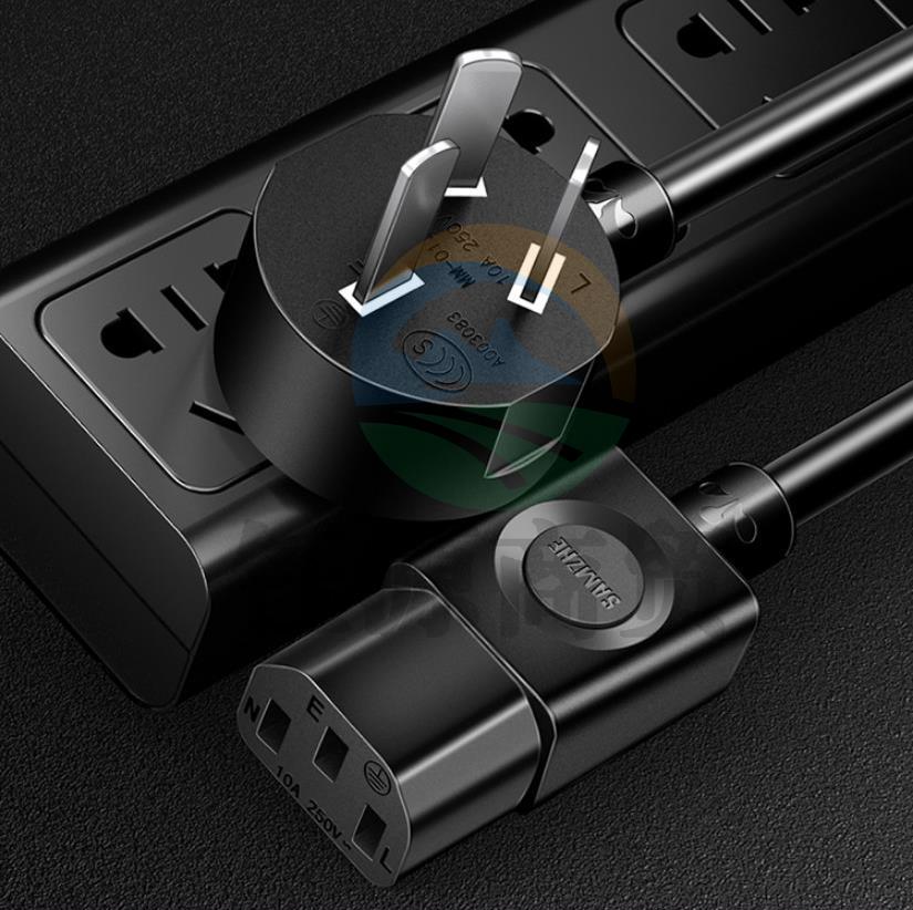 山泽（SAMZHE）电脑主机国标电源线 品字尾三孔电源连接线 适用电脑主机显示器电饭煲 弯插3米DY-04