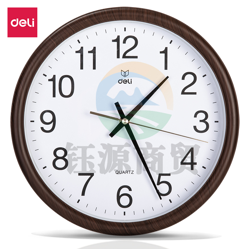 得力8843木纹挂钟(14寸)(木纹)(只)35.5cm