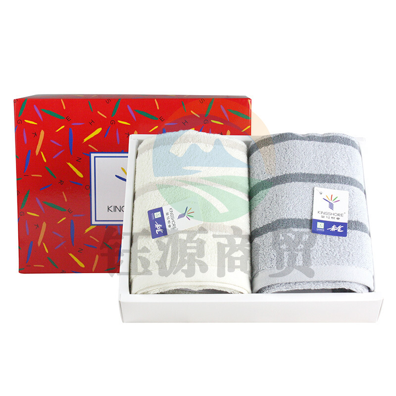 金号 GA1058 纯棉面巾两条礼盒装 70*34cm 彩色 1条装