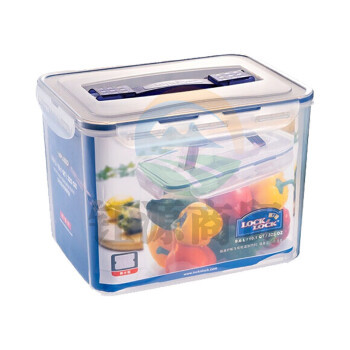 乐扣HPL885 保鲜盒塑料长方形大容量冰箱收纳盒箱透明密封盒手提 9.6L有手柄