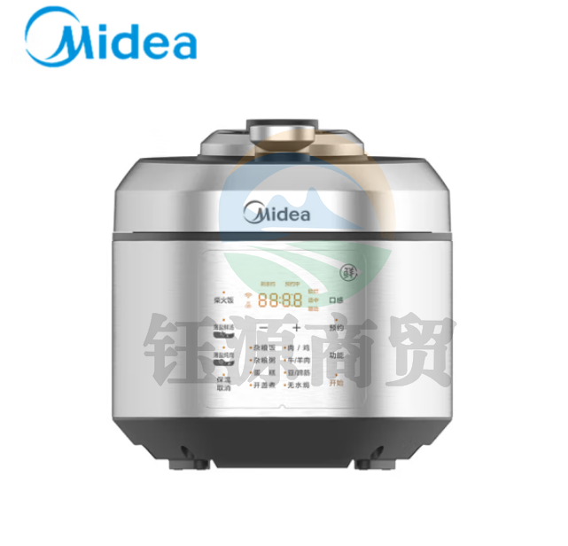 美的EYL6040 电压力锅 6L不锈钢不粘轻音排气双胆WIFI智控涡轮防溢