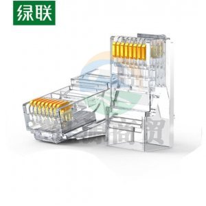 绿联 UGREEN NW111 6类千兆RJ45塑料壳屏蔽水晶头 网络接头连接器 10个/袋