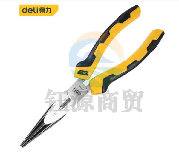 得力(deli) DL2108尖嘴钳夹持钳手柄PVC包胶断线钳8英寸