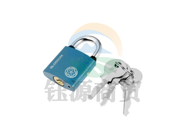 梅花（BLOSSOM）铜芯铁锁 室内外大门锁38MM蓝色BC2938