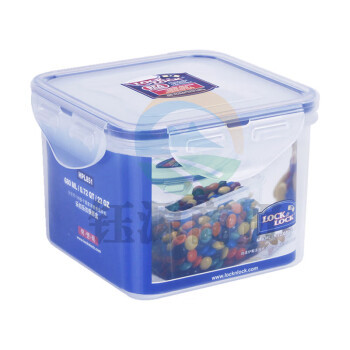 乐扣乐扣（LOCK&LOCK）HPL851 塑料正方形保鲜盒680ML微波炉加热饭盒便携水果盒