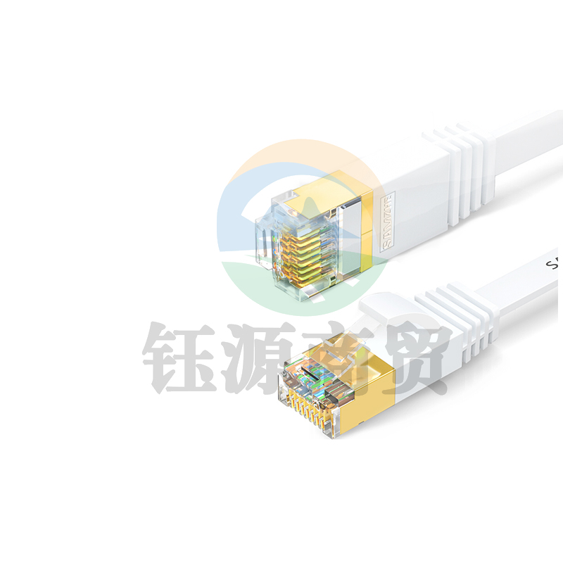 山泽（SAMZHE）CAT-705A七类扁平网线白色（镀金头）5米