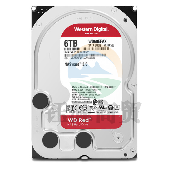 西部数据(Western Digital)WD60EFAX红盘 6TB SATA6Gb/s 256M 网络储存(NAS)硬盘
