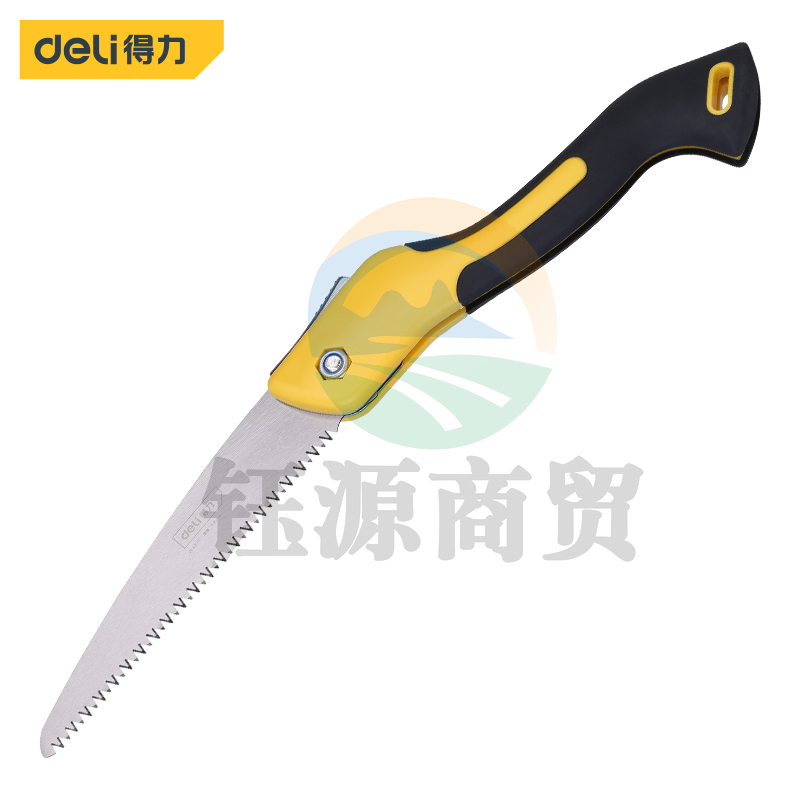 得力DL4671 SK5钢家用快速折叠锯园林园艺木工锯子三面磨齿手锯7英寸