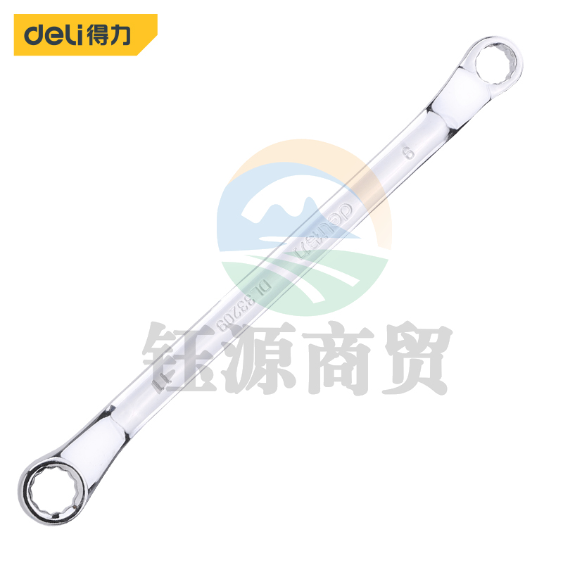 得力DL33209双头梅花扳手9x11mm 铬钒钢镜面扳手套装 内六花两用敲击板手