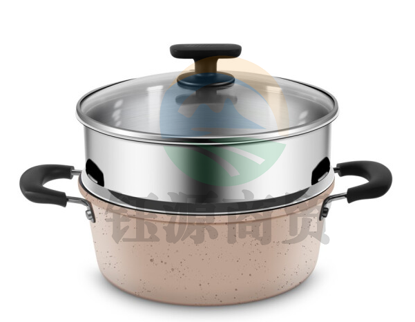 炊大皇汤锅不粘锅24cm炖肉煲汤煮面汤蒸锅电磁炉燃气煤气灶明火通用B50229