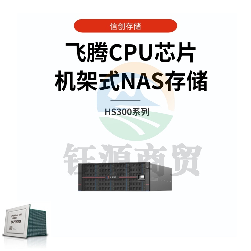 智云町国产信创存储HS312+，飞腾D2000 CPU 16G内存，带12块8T希捷企业级硬盘 ，容量96TB