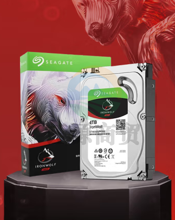 希捷(Seagate) ST4000VN006 NAS硬盘 4TB 256MB 5400转 PMR CMR垂直磁记录 网络存储 SATA 希捷酷狼IronWolf