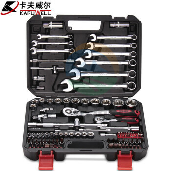 卡夫威尔 工具箱 工具套装6.3+12.5mm机修 汽修套筒棘轮扳手103件套 SS13103A
