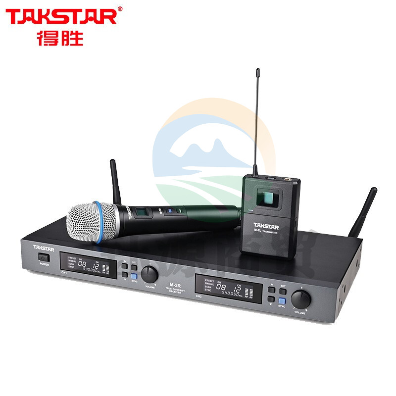 得胜 TAKSTAR M-2R 真分集无线麦克风 一拖二 1手持 1领夹 计价单位: 台