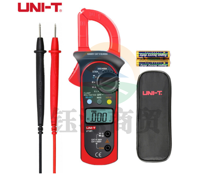优利德（UNI-T）UT201 钳形表万用表 数字交流钳型表 钳形万用表 自动量程电流表 万能表电工多用表