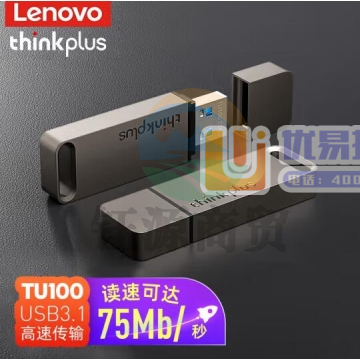 ThinkPad 联想thinkplusUSB3.1高速传输U盘移动闪存优盘金属商务U盘电脑优盘 TU100金属优盘 32GB PJ.945