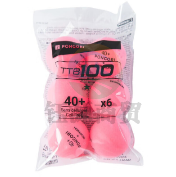 迪卡侬 一星级乒乓球 TAT40+ABS粉球6只装 4352520