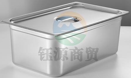 津御商厨 1/1*15（530*325*150）5套/组不锈钢盆长方形份数盆带盖方盆自助餐冰淇淋食物快餐盛菜盒子