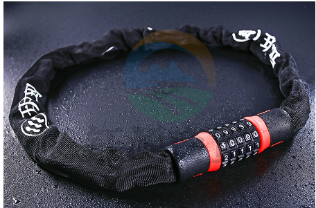 玥玛7737山地自行车死飞电动摩托车电瓶车锁 五位密码锁加长布套链条防盗锁玻璃门锁