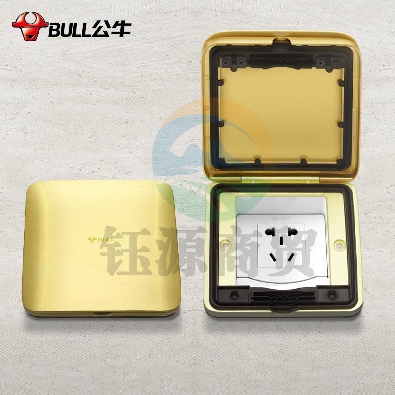公牛（BULL）开关插座五孔地插座翻盖式方形全铜隐藏式5孔地脚插座GD6Z223