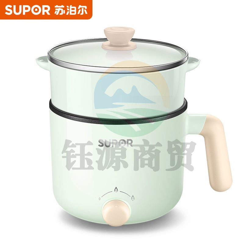 苏泊尔H12YK29 ZMD安心系列电煮锅 600W/不沾内锅/蒸炖煮涮/极简旋钮/2档火力600W/不沾内锅