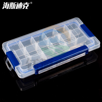 海斯迪克 HKCL-494 透明密封收纳盒 塑料分格零件盒 螺丝收纳元件盒 23*12*3.5cm  2个价