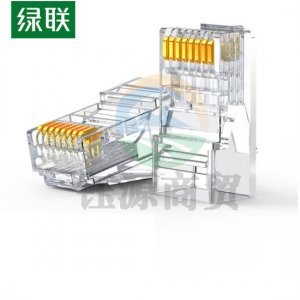 绿联 UGREEN NW120 六类网线水晶头 60558 6类千兆网络接头 RJ45工程级8P8C Cat6水晶头镀金 100个装