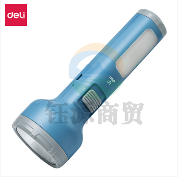 得力（deli）3662A led强光手电筒 直充电式远射 家用户外骑行应急灯 蓝色