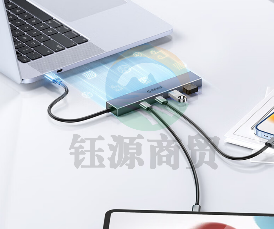 奥睿科（ORICO）Type-C拓展坞USB3.2 Gen2分线器高速4口扩展坞3.1集线器HUB桌面笔记本电脑转换器ORICO-DHY-3U1C-GY-BP