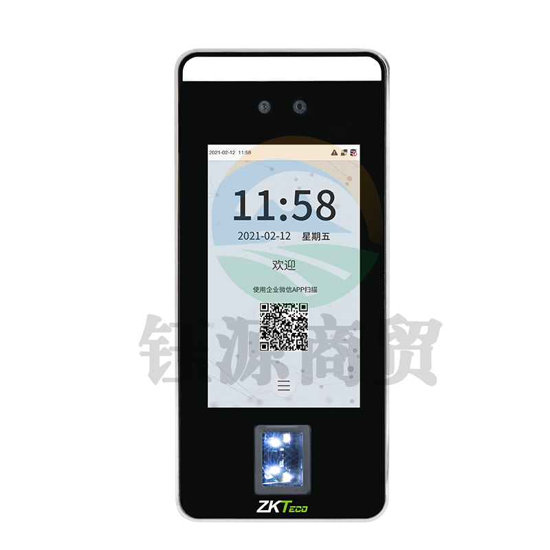 ZKTeco/熵基科技ZK-F6企业微信动态人脸指纹识别考勤机 手机APP云打卡机 远程门禁考勤一体机