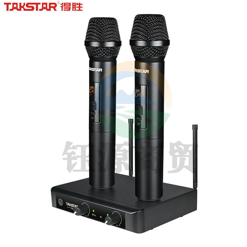 得胜（TAKSTAR）X3HH UHF无线麦克风话筒一拖二 专业演出家用唱歌卡拉ok会议手持