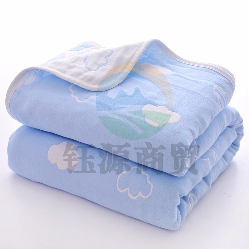 北极绒 纯棉六层纱布加大新生儿童宝宝婴儿午睡毛巾被男女通用成人学生大浴巾110*110cm