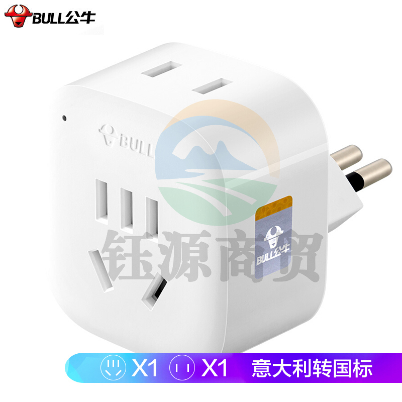 公牛（BULL）2位意大利标转国标 电源转换器插座/转换插头 适合国外使用（意大利 智利 米兰 等） GN-L01T