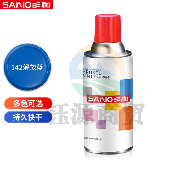 三和(SANVO)J2A142-60-235 普通自喷漆手喷漆 工业防腐金属防锈漆 汽车轮毂改色划痕修复自动喷漆350ML 解放蓝