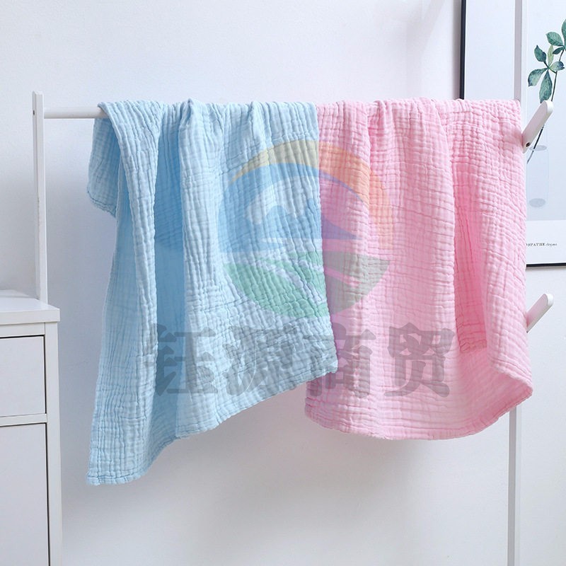 北极绒 浴巾 纯棉纱布儿童毛巾被盖毯 全棉6层纱布抱被宝宝洗澡巾 105*105cm