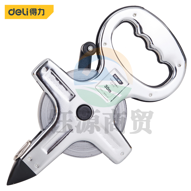 得力DL9130 新VI铁壳架式钢卷尺30m×12.5mm