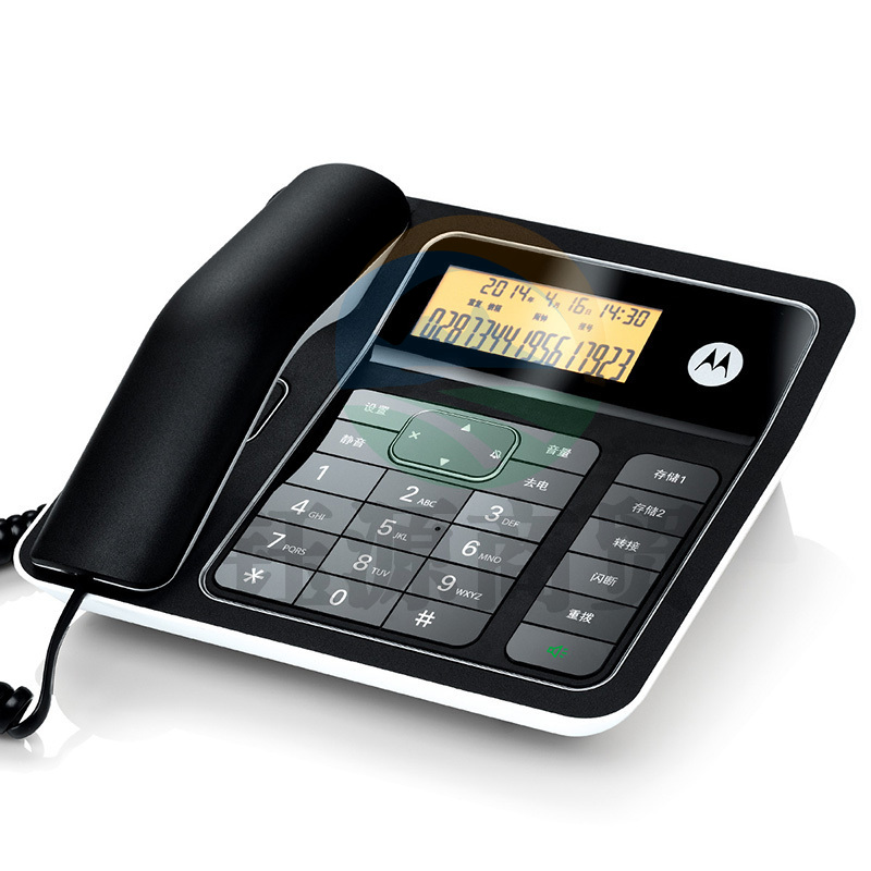 摩托罗拉 CT330C 固定有绳电话机  黑色 座机来电显示免提免打扰双接口大屏幕家用办公有绳固定座机