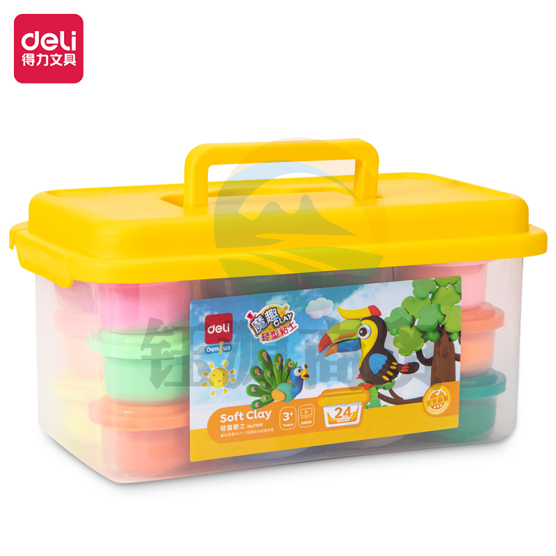 得力67848_24色轻型粘土(黄)