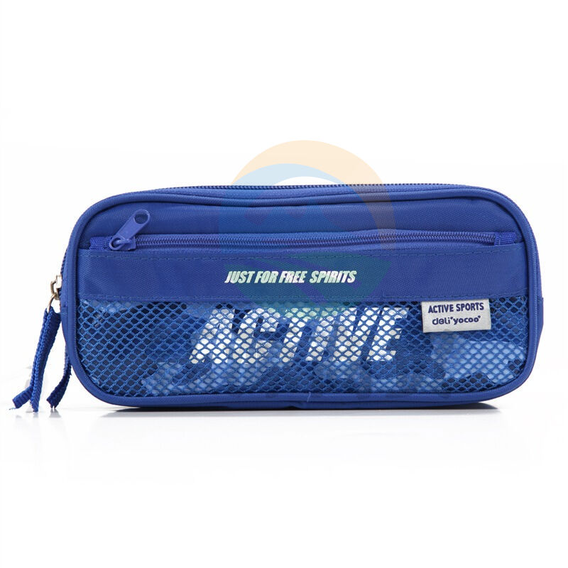 得力(deli) 3074 时尚运动款笔袋蓝色