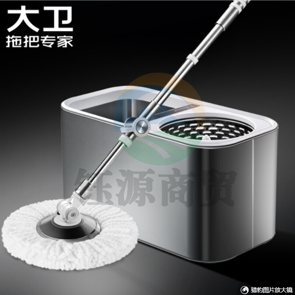 拓朴大卫不锈钢双驱动免手洗旋转拖把桶 D5 旋转拖把