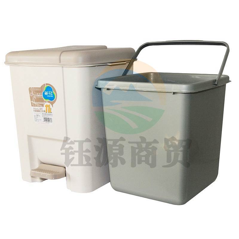 茶花1503方型脚踏垃圾桶11L\30.5*26*33cm(个)