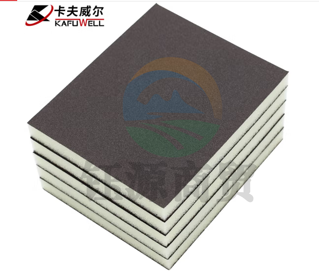 卡夫威尔 金刚砂海绵砂纸块 打磨海绵 抛光除锈干湿两用 5片装 薄型 100目 YS2874