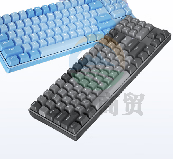 联想小新K3机械键盘 天青蓝 游戏办公键盘 2.4G/蓝牙/有线三模连接全键无冲 笔记本电脑平板多设备兼容